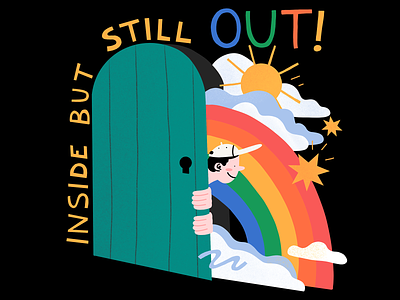Inside But Still Out! design illustration lettering lgbtq procreate procreate app