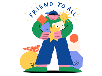Friend to All! digital friend illustration lettering procreate procreate art