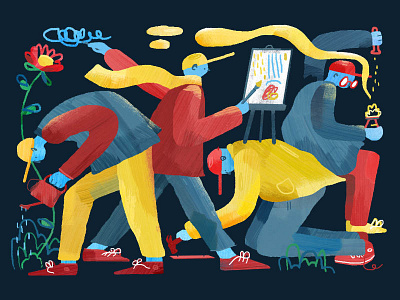 Teamwork! design editorial figures illustration kids