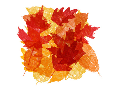 Leaves autumn design fall illustration leaves pencil crayon