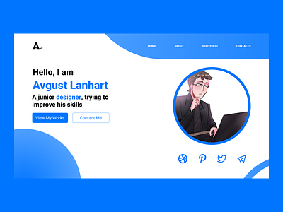 Portfolio: I am Avgust Lanhart 2d agency animation branding catalogue illustration landing minimal mobile personal portfolio print responsive studio theme trend typography ui ux web design