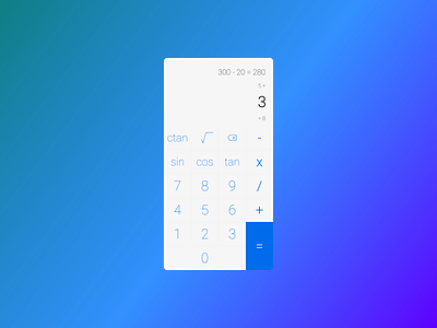 App: Simple minimal Calculator for DailyUI : 004 . alanhart android app app ui avgustlanhart calculator dailyui day4 for gradient ios light minimal os responsive typograpy ui ux vector