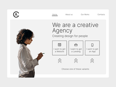 Landing page: CA Creative agency (Page: Home) PID: cacray