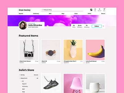 Ecommerce Seller Page