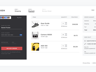 Payment Page (Doxen) by James on Dribbble