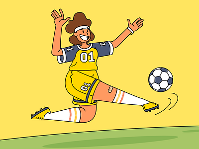 Rebecca Soccer Girl football girl illustration soccer sports yellow