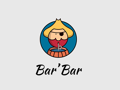 Bar’ Bar bar barrel beard character drink illustration pirate straw