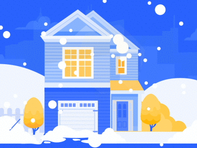 Snowy house
