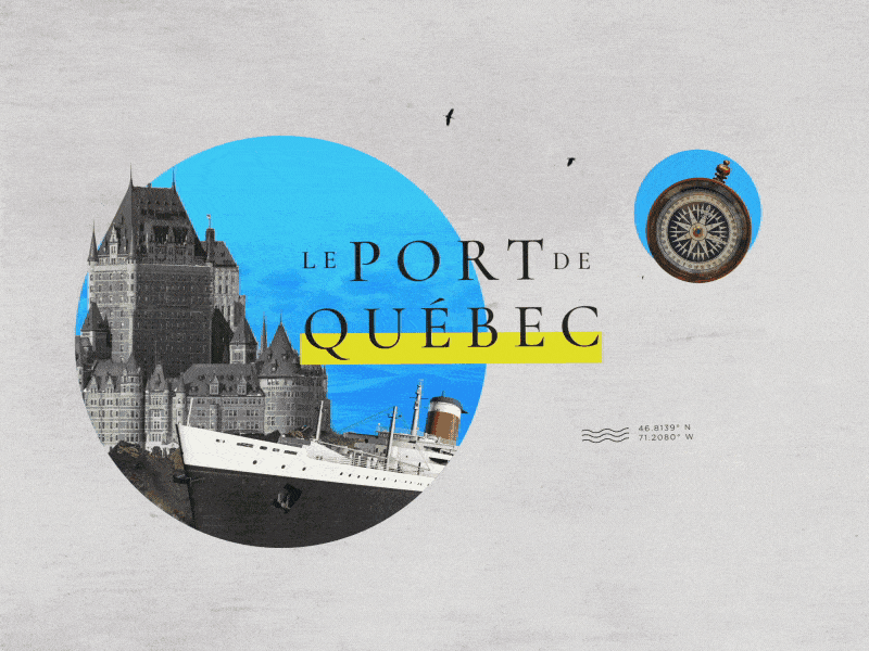 Port of Quebec - Gold-Headed Cane animation boat castle gif lighthouse motion graphics ocean ship