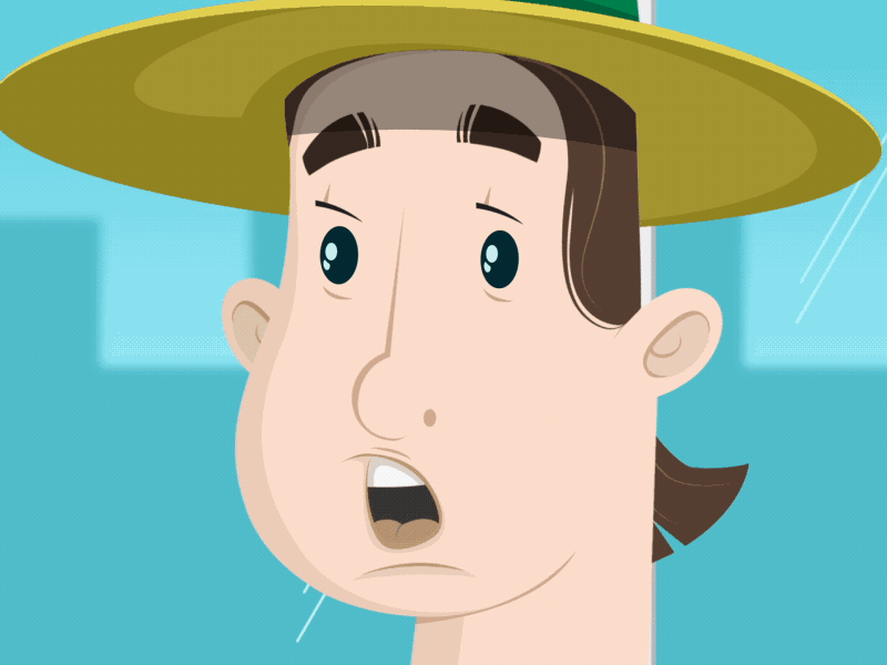 Desjardins — Surprised guy animation animation 2d character character animation finance gif hat motion design surprise