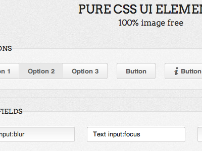 Pure CSS UI Elements css3 ui web