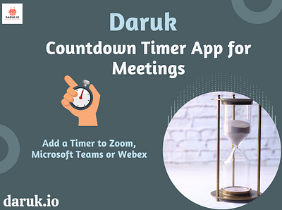 Perfect Meeting Countdown Timer App - Daruk countdowntimerformeetings countdowntimerforzoom timerformeetings timerforwebex videotimerformeetings videotimerforzoom