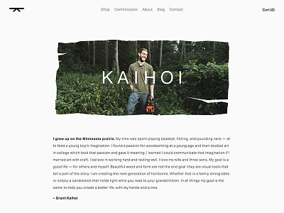 Kaihoi Website branding handcrafted handmade interactive logo maker table ui website