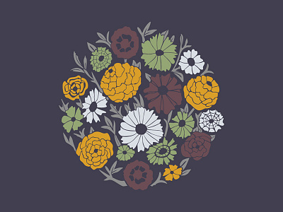 Marigold Goods branding cozy flora flowers handmade logo m maker mark scarf wreath