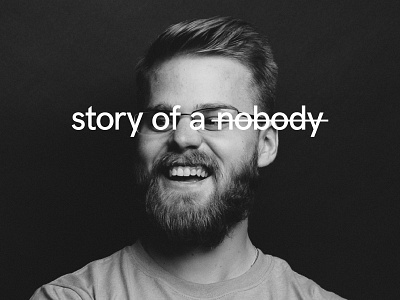 Story of a Nobody branding logo logotype mark podcast strikethrough