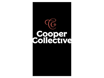 Cooper Collective black branding co working cooper door heavy logo monogram script