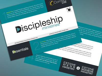 Cornerstone Discipleship Ministry Cards card clean info layout leaflet ministry typography