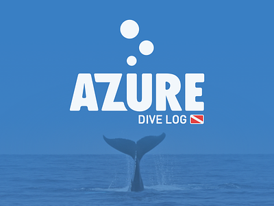 azüre dive log branding fitness flat logo logotype mobile scuba tracking typography