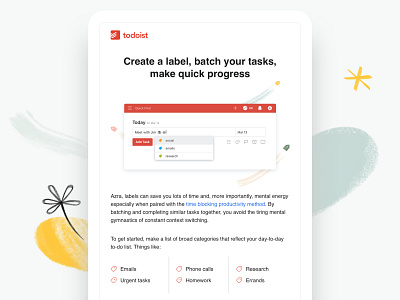Todoist Marketing Emails email email design marketing productivity task management todo todoist