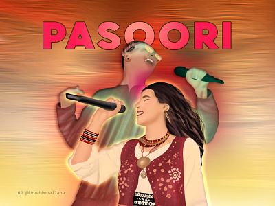 Pasoori @CokeStudio14 art artist artwork characterdesign cokestudio design digitalart dribble graphic design illustration pakistan text typography