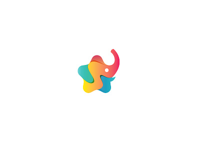STARS WORLD animal brand branding child children colorful elephant identity logo logos minimal smart