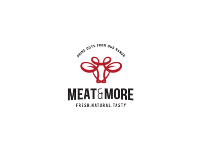 Meat&more logo brand identity branding burger elegant identity logo logo design meat minmal natural raw meat