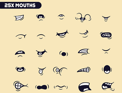 Cartoon Mouths branding design graphic design illustration logo typography vector