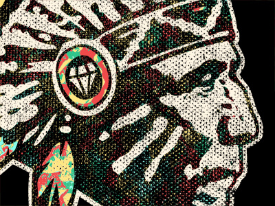 chief chief color diamond distress feather native american