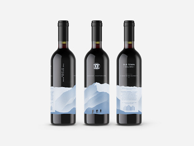 Screen Printed Wine Bottles branding design illustration label design label mockup mountains screen print vector wine bottles wine label