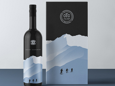 Skier Wine Bottle bottle branding design logo vector wine wine bottle wine branding