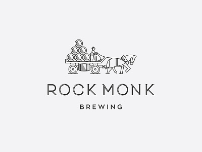 Rock Monk Brewing Primary Logo branding design icon illustration logo type typography vector