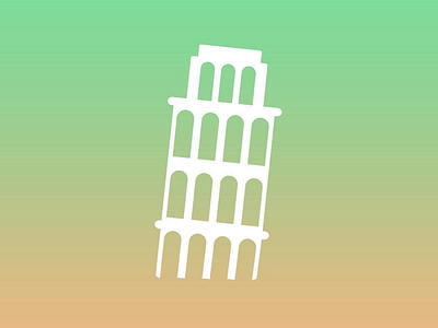 Leaning Tower Of Pisa icon iconography illust