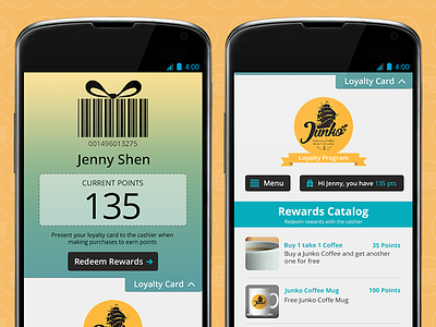 Wallabie - Loyalty Card for Merchants android commerce flat gimmie ios loyalty mobile responsive retail reward ui wallabie