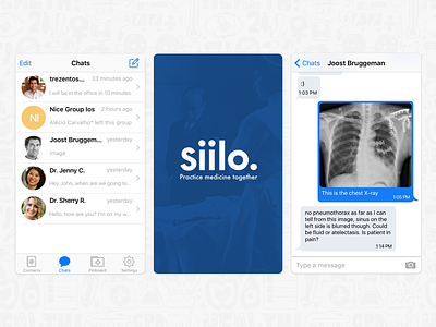 Siilo iOS app screens amsterdam app design doctor health interface ios iphone medical mobile ui ux