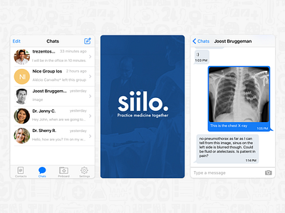 Siilo iOS app screens