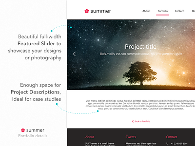 Summer HTML Theme - CreativeMarket preview clean design html minimal mobile portfolio responsive theme ui user experience ux web