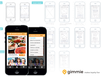 Gimmie makes loyalty fun — iOS Mobile Design app user experience clean design flow ios loyalty mobile reward ui ux wireframe
