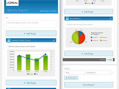 Nugit CMS Report Builder UX UI Design