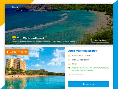 Booking.com Group Booking Tool accommodation booking ecommerce hotel list results search travel ui user experience ux web