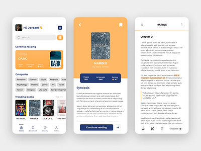 Bacaku - Online reading book mobile app design ebook figma read ui ux