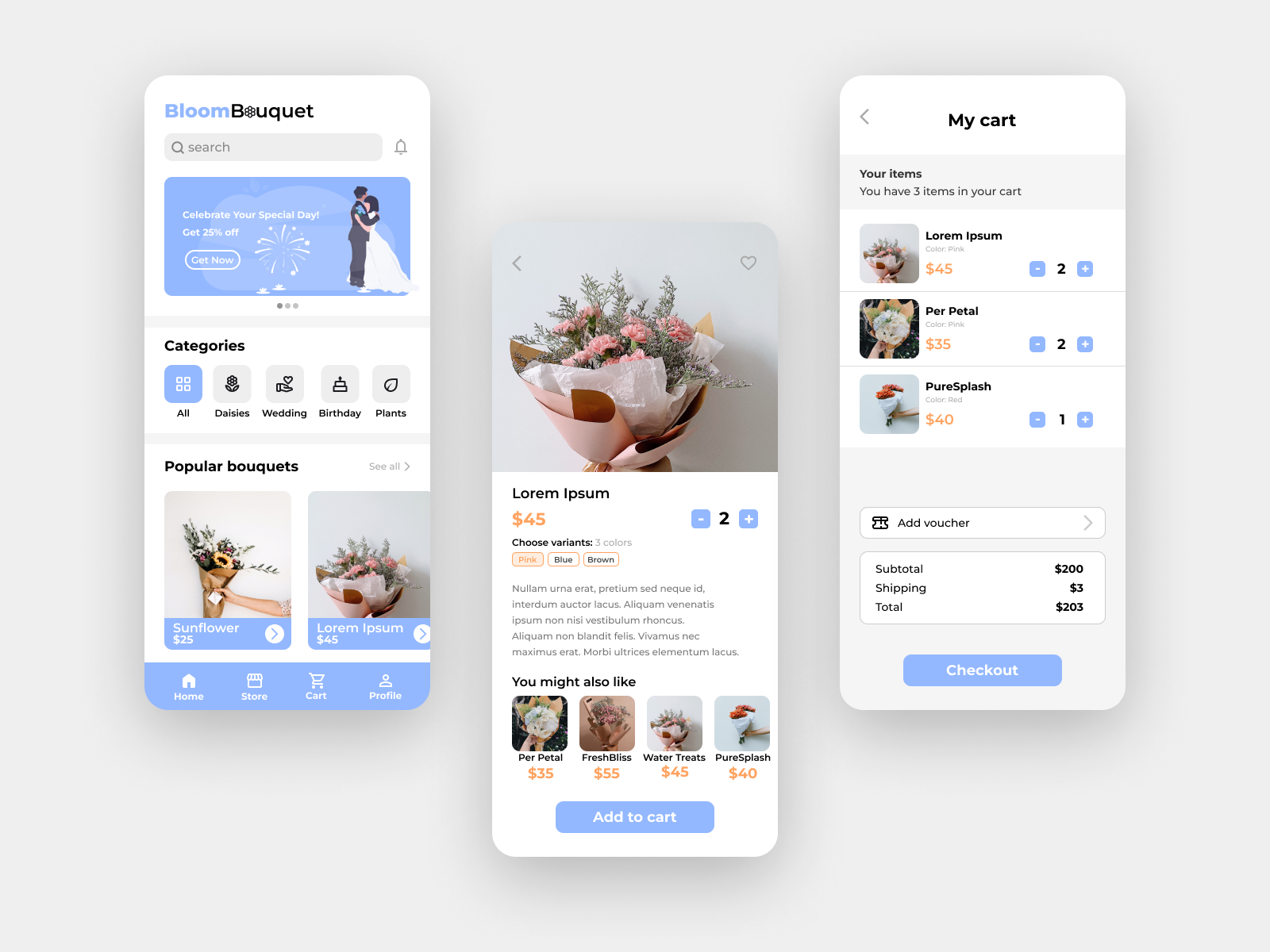 BloomBouquet - An online app to buy flower/bouquet by Fathan on Dribbble