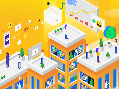 Speak Up - Pulse Survey / Details colorfull flat illustration isometric isometric design isometric illustration ui ui design