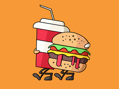 Fast Food Friends cartoon design doodle draw food graphic design icon illustration logo myart procreate