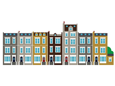 London Houses colours graphics houses illustration simple vector