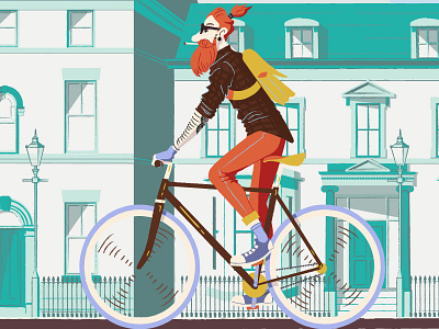 Hipster Cyclist cycling cyclist digital hipster illustration ste johnson vector