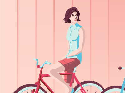 Summer Style colourful cycling illustration palette ste illustrates ste johnson style vector