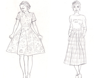 Ladies Sketching drawing illustration ladies pencil sketching ste illustrates ste johnson women