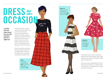 Dress for the occasion editorial illustration editorial illustration lady magazine skirt style woman women