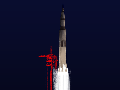 Take Off - Work in progress apollo 17 illustration moon rocket saturn rocket space spaceship