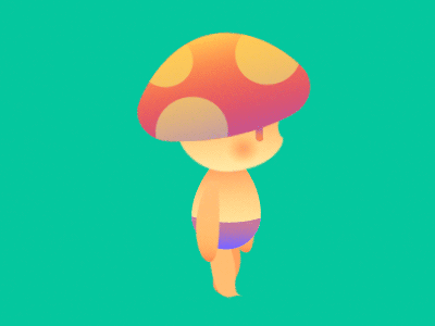 Mushroom Boy after effects animation gif loop motion mushroom walk walk cycle